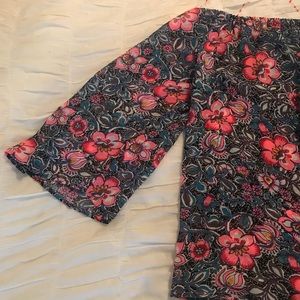 Express floral cold shoulder top